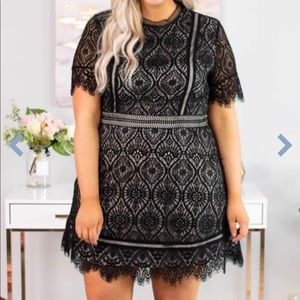 Chic Soul Times Square Kisses Dress, Black 1X